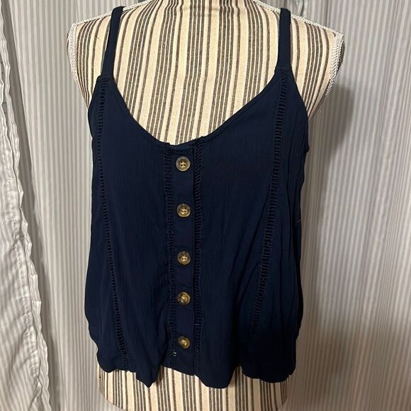Hollister navy blue tank. Small. - Picture 1 of 5